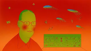 Quirky Bespectacled Man amid Floating Shapes 4 preview