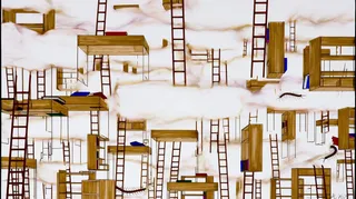 Floating Library Suspended inside a Vast Cloud preview