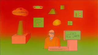 Quirky Bespectacled Man amid Floating Shapes 2 preview