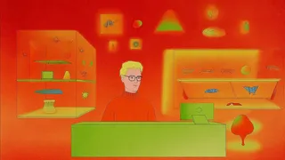 Quirky Bespectacled Man amid Floating Shapes 3 preview