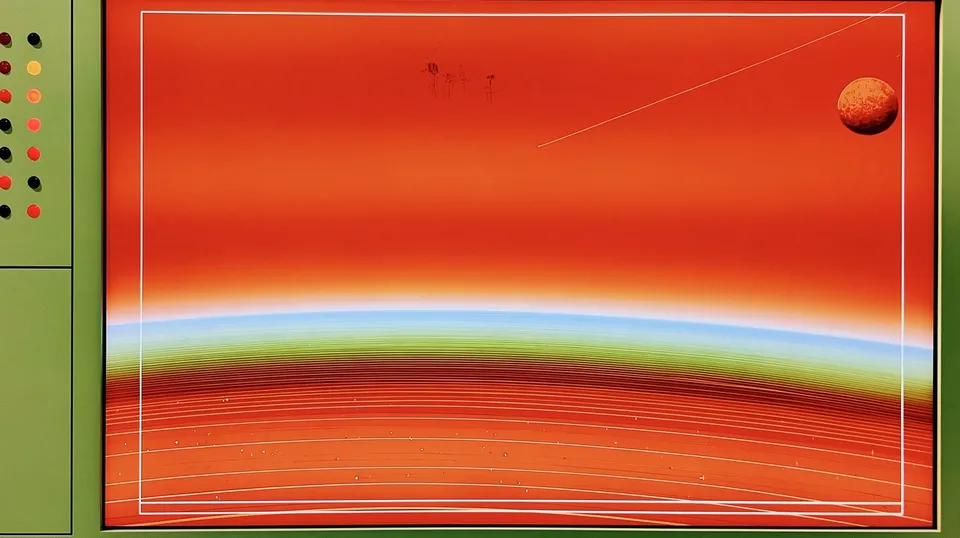 Museum of Impossible Signals, a Midjourney sref remix: an interstellar museum kiosk cataloging mysterious folk artifacts, psychedelic pictograms presented inside a restrained monochrome science-fiction interface, surreal graphic style