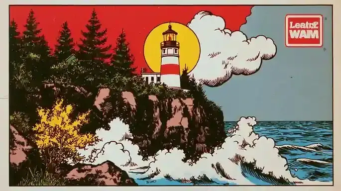 Lighthouse on a Basalt Cliff, a Midjourney sref remix: lighthouse on a basalt cliff, storm approaching, cinematic illustration style