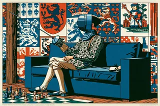 Androgynous Robotic Fencer Resting Between preview