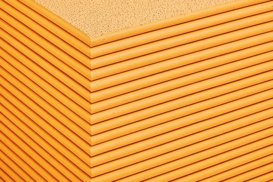 Stack of Cork Sheets, a Midjourney sref remix: stack of cork sheets, visible grain and pores on the edge, buff cork color, minimal photo style
