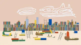Floating Library Suspended inside a Vast Cloud 3 preview