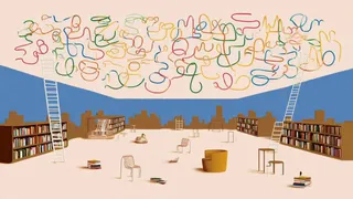 Floating Library Suspended inside a Vast Cloud 3 preview