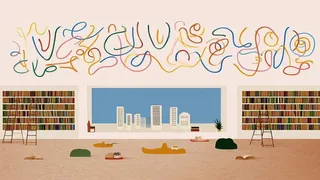 Floating Library Suspended inside a Vast Cloud 3 preview